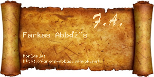 Farkas Abbás névjegykártya
